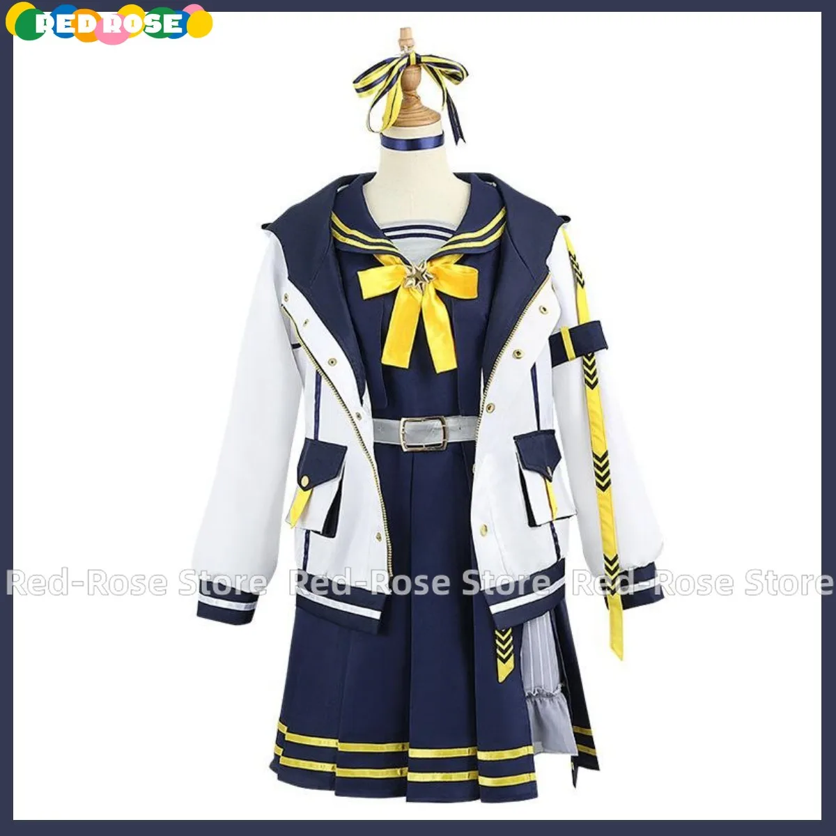 Anime Virtual YouTuber Hosimati Suisei Cosplay Costume Hololive Suisui Wig Hooded Coat JK Uniform Skirt Woman Lovely Party Suit