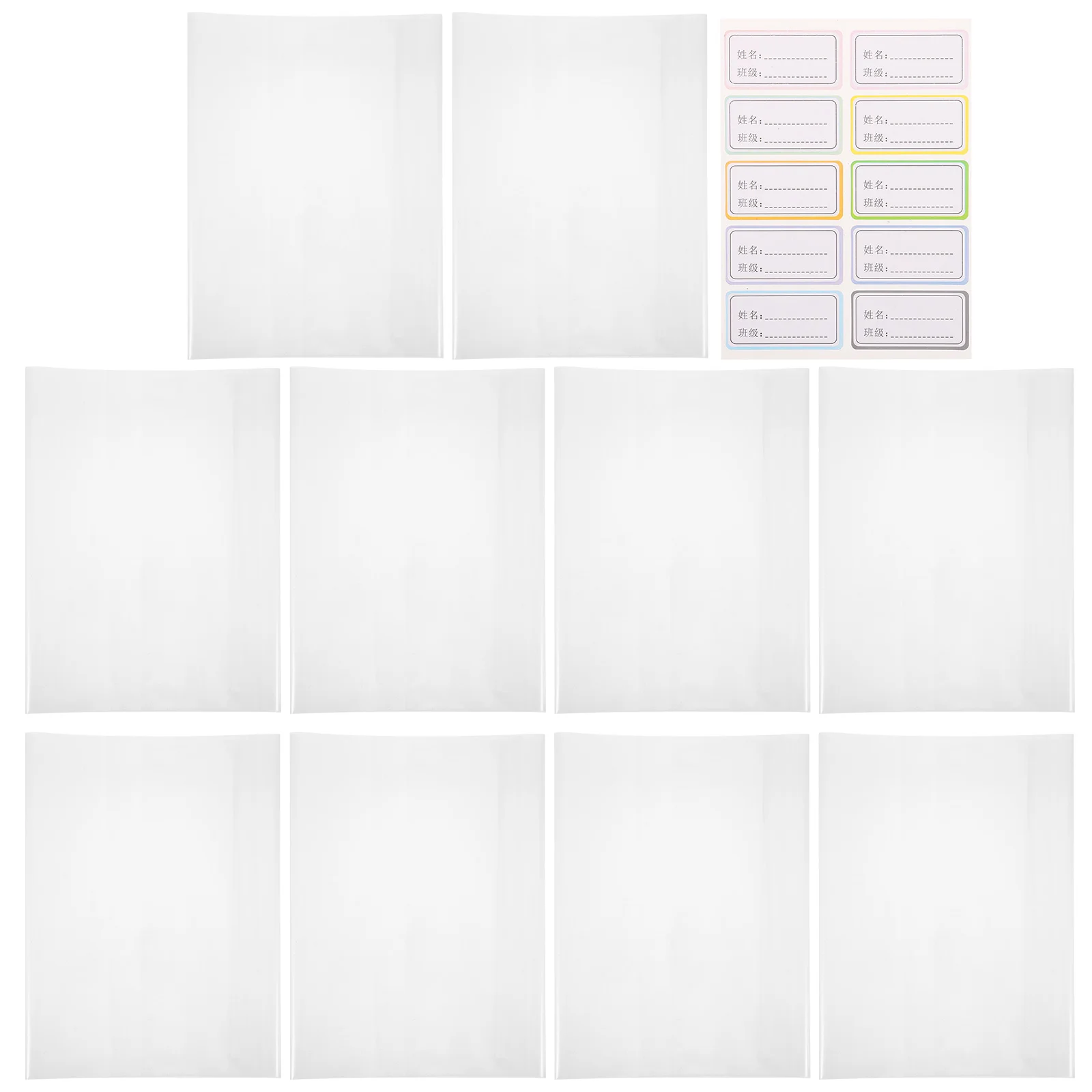 10 Pcs Self-adhesive Book Cover Plastic Clear Textbook Protective Covers Transparent