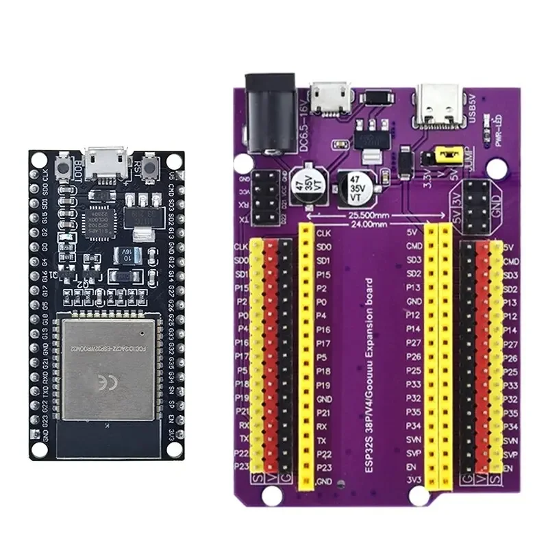 TZT ESP32 Development Board TYPE-C/MICRO USB CP2102 WiFi+Bluetooth Dual Core ESP32-DevKitC-32 ESP-WROOM-32 Expansion Board 38PIN