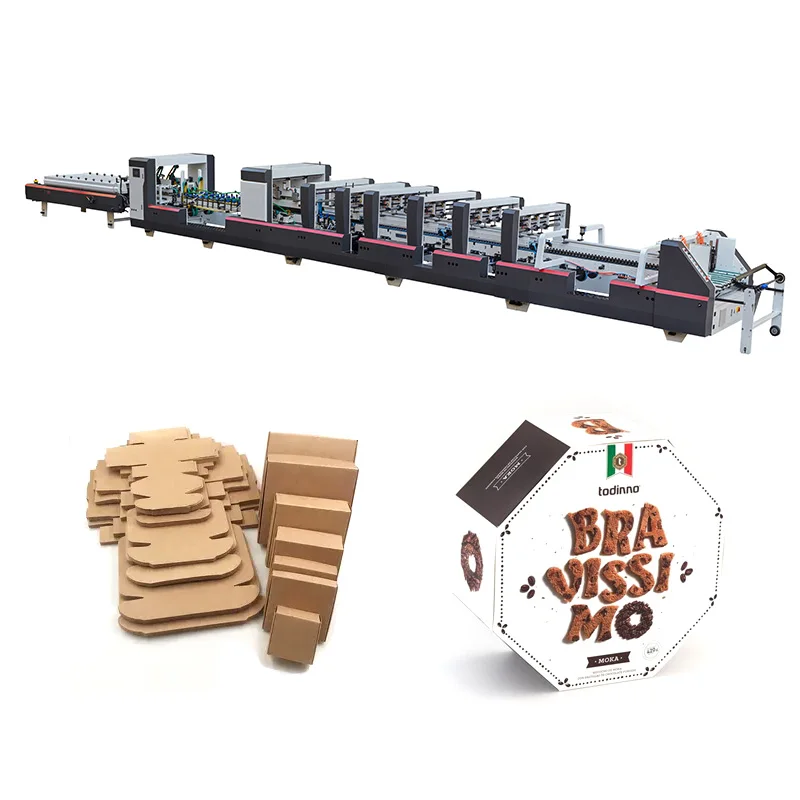 YG  Automatic Folding Carton Box Gluing Machines Economic Folder Gluer Box Pasting Machine Rigid Box Corner Pasting Machine