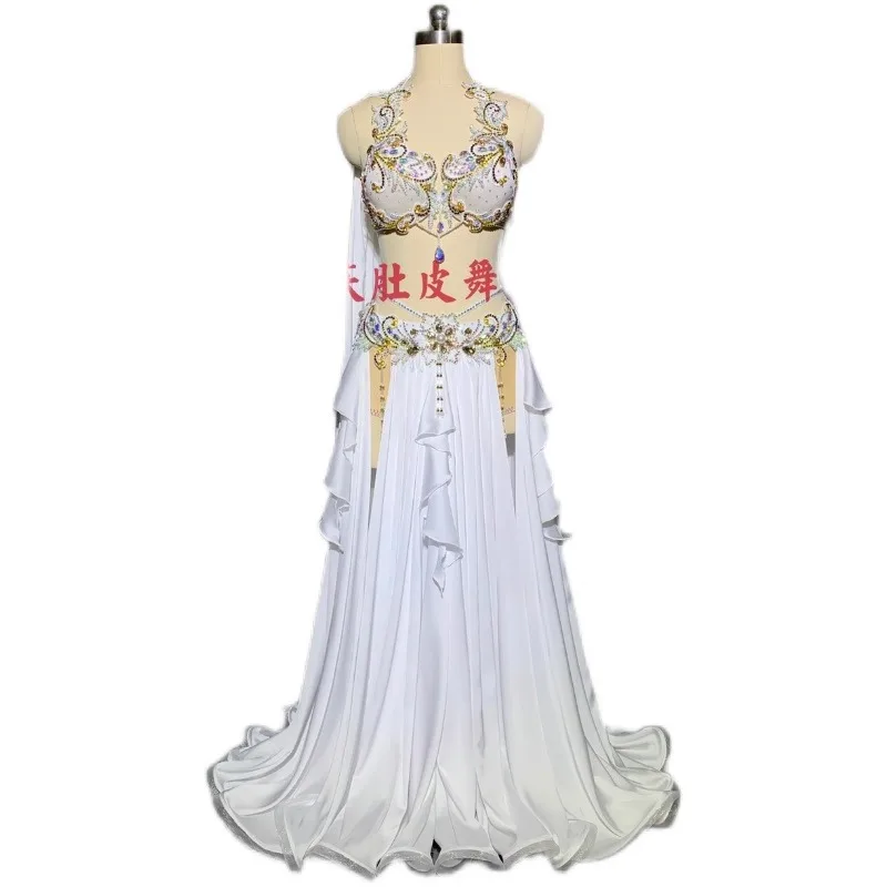 تخصيص ملابس الرقص الشرقي أداء زي تصميم جديد تنوعا افتتاح الرقص الشرقي الصدرية أنيقة كبيرة سوينغ تنورة