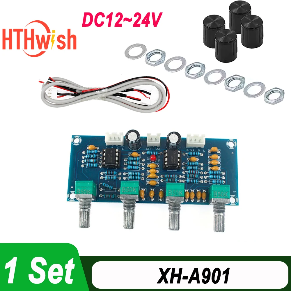 XH-A901 NE5532 Тональная плата предварительного усилителя с высокими басами Регулировка громкости предусилитель Контроллер тона DC12V-24V Для платы усилителя