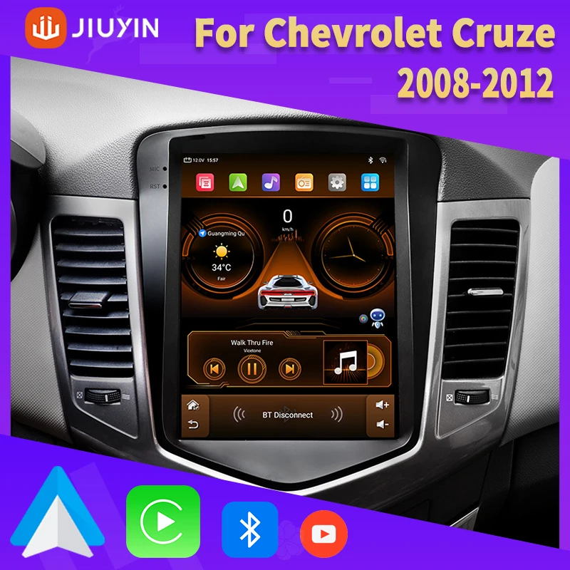 

JIUYIN 9.7 Inch Multimedia Player For Chevrolet Cruze Car Radio Stereo Android Auto Apple Wireless Carplay Screen with Frame GPS