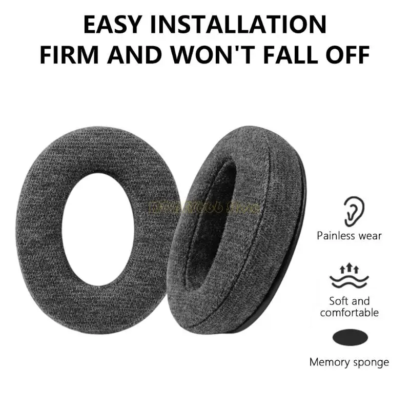 F62C 1 쌍 헤드폰 쿠션 소프트 패브릭 커버 및 메모리 폼 패딩 게임 헤드폰 소음 분리