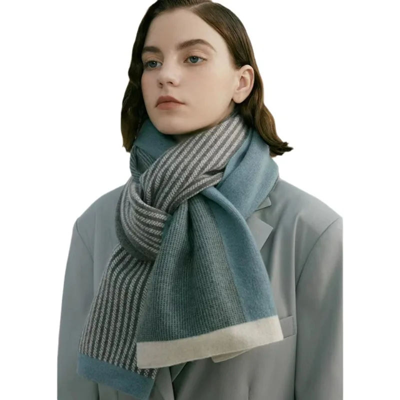 

New Winter Retro Men Women Couples Versatile Warm Knitted Scarf Fashion Male Female Windproof Thickened Imitation Cashmere Scarf