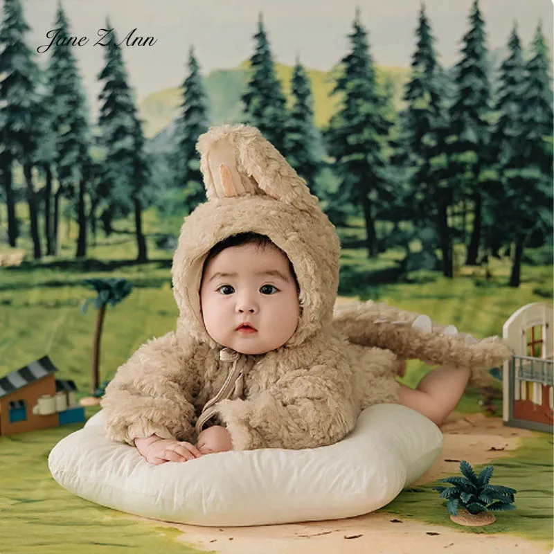 Children Photography Clothing Baby Rabbit bunny Hat Clothing3-6 month Set Studio Props easter hollween Purim costume