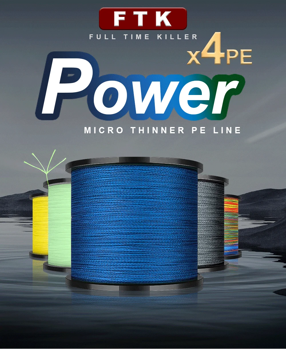 FTK 4-Strang Geflochtene Angelschnur 300mm 500m PE Multifilament Mehrfarbige Schnur Superstark Fischschnur Salzwasser-Angelschnur – Detail 1