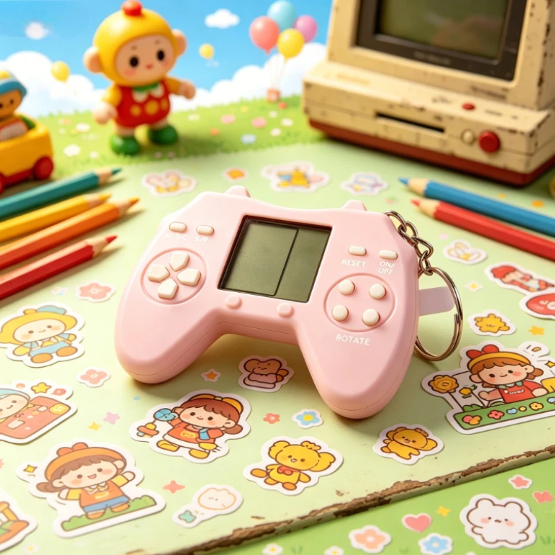 

electronic keychain Console Built-in 26 Games Video Game Handheld Game Players Toys Christmas Kids Gifts with Keychain