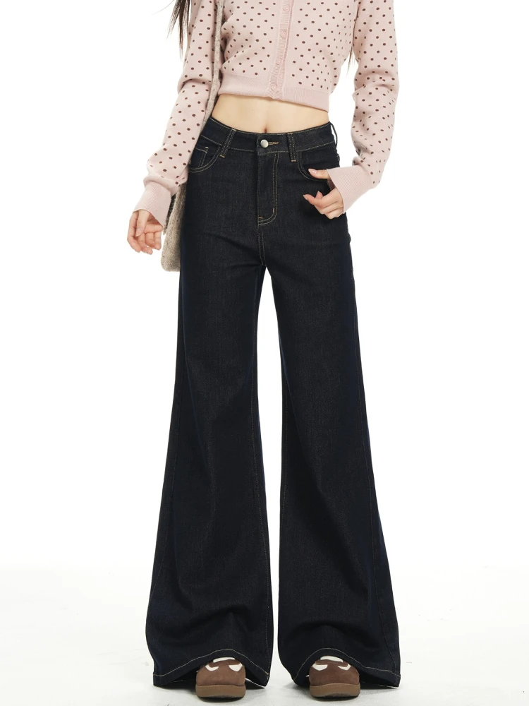 

American style retro jeans for women's autumn and winter 2025 new high waist slimming versatile micro trumpet long pants