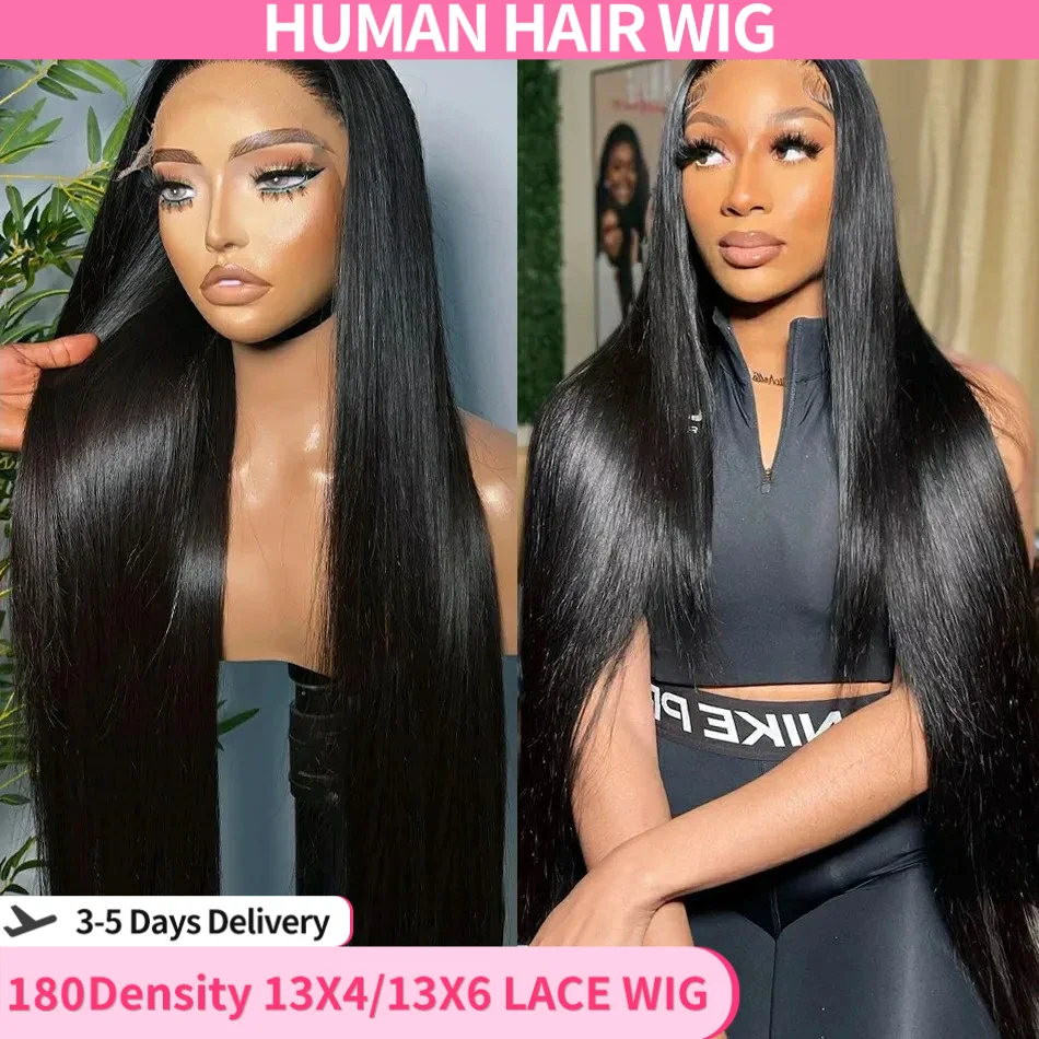 Bling Hair 13x4 Straight Lace Front Wigs Human Hair Pre Plucked 13x6 Transparent Lace Front Wigs 180 Density For Women