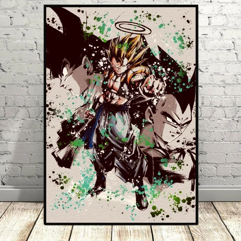 Póster de Dragon Ball Goku para decoración de dormitorio de niños, imagen de Anime caliente, pegatinas de pared, regalos para habitación, impresiones modulares para el hogar, arte de alta calidad