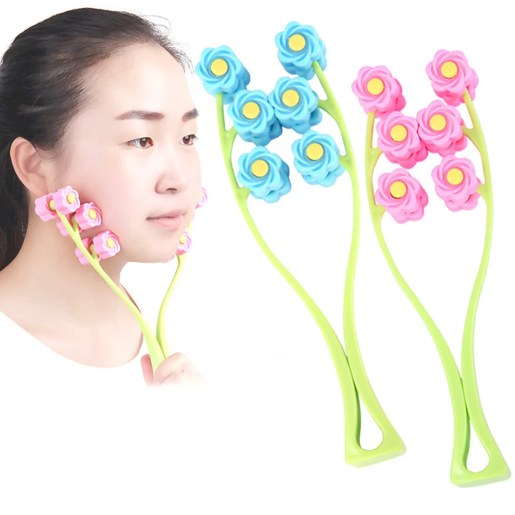 

2Pcs Face Massage Roller Compact PP Material Anti Aging Wrinkles Slimming Chin Tool Home Use Durable Facial Massager Anytime