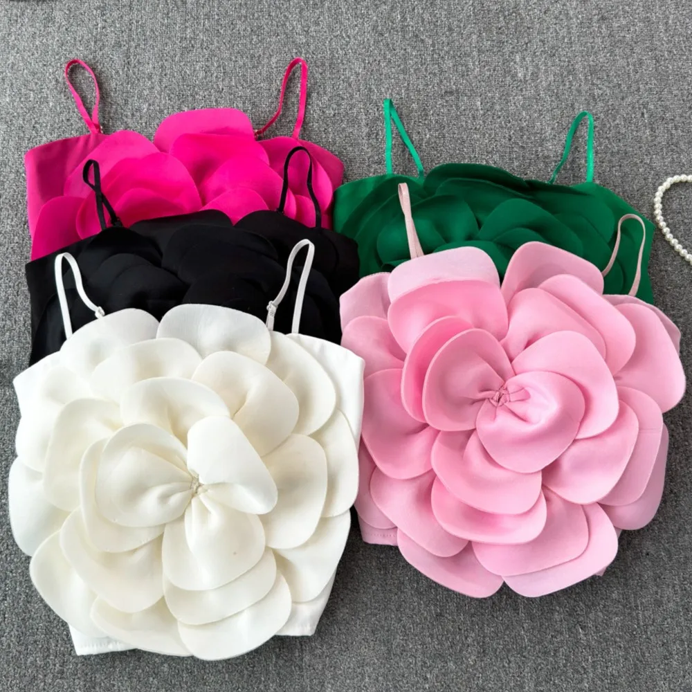

flower camisole vest summer sweet sexy short top top para mujeres elegantes
