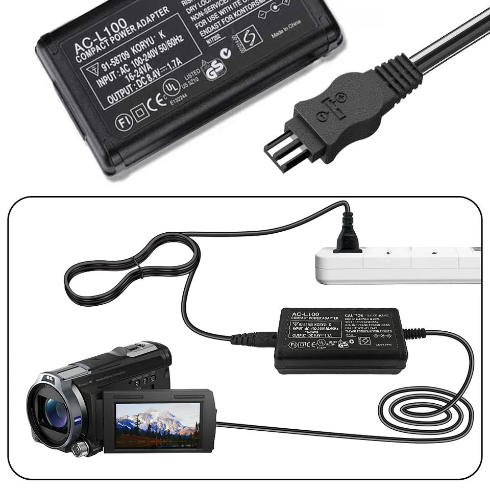 AC-L100C ソニーカメラ用 AC-L10A L10B L15 電源アダプター NX100