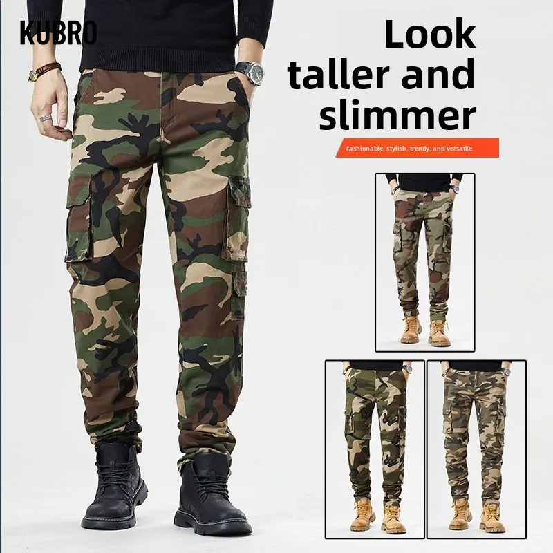 

Camouflage Men's Joggers Slim Fit Pants Loose Long Pencil Pants Autumn Winter Men Multi-pocket Casual Cargo Trousers Men Fitness