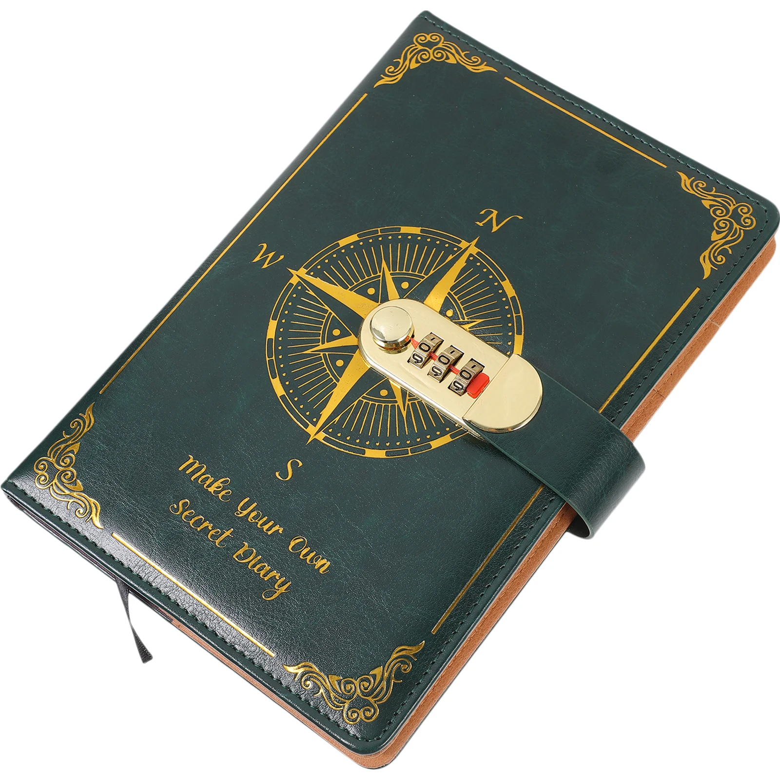 

Password Lock Notebook A5 Green Retro Journals for Writing Travel Daily Plan Work Decorative Notebooks