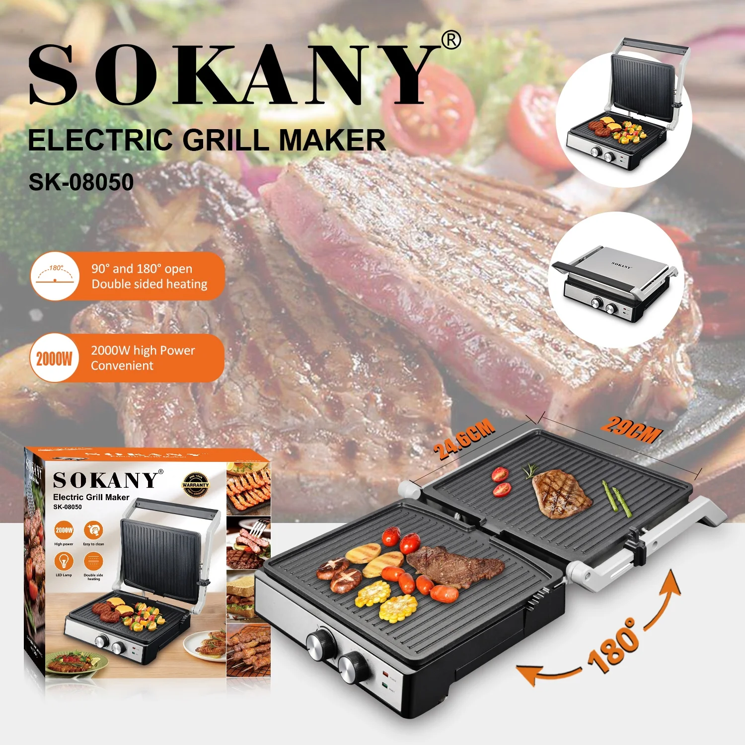 okany new electric sandwich maker grill meat roaster machine egg frying pan breakfast toaster removable