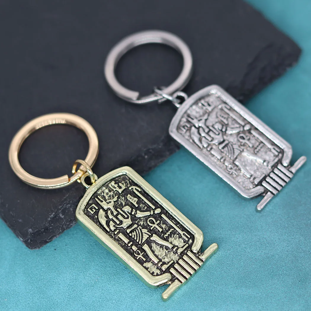 Ancient Egypt Anubis Pendant Keychain For Women Egyptian Hieroglyphs Awesome Men Key Chains Religious Jewelry Amulet Gift