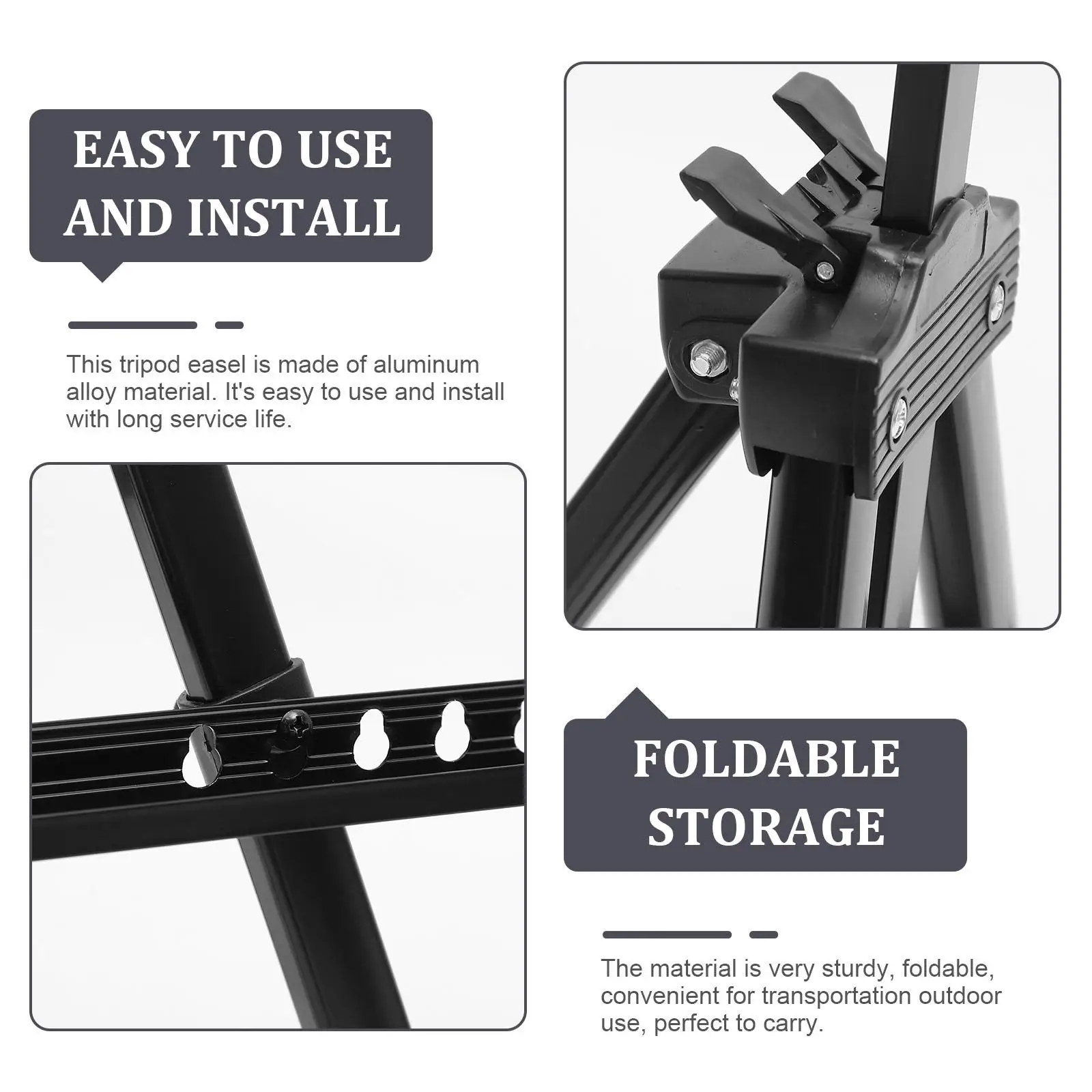 Foldable Easel Adjustable Stand for Sign Wear-resistant Painting Polyester Convenient Display Office