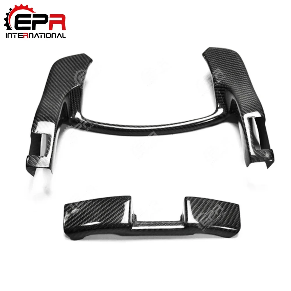 For Nissan R35 GTR Carbon Fiber Center Gauge Bezel Set LHD Glossy Finish Steering Wheel Cover Kit Fibre Interior Trim Drift Part view 4