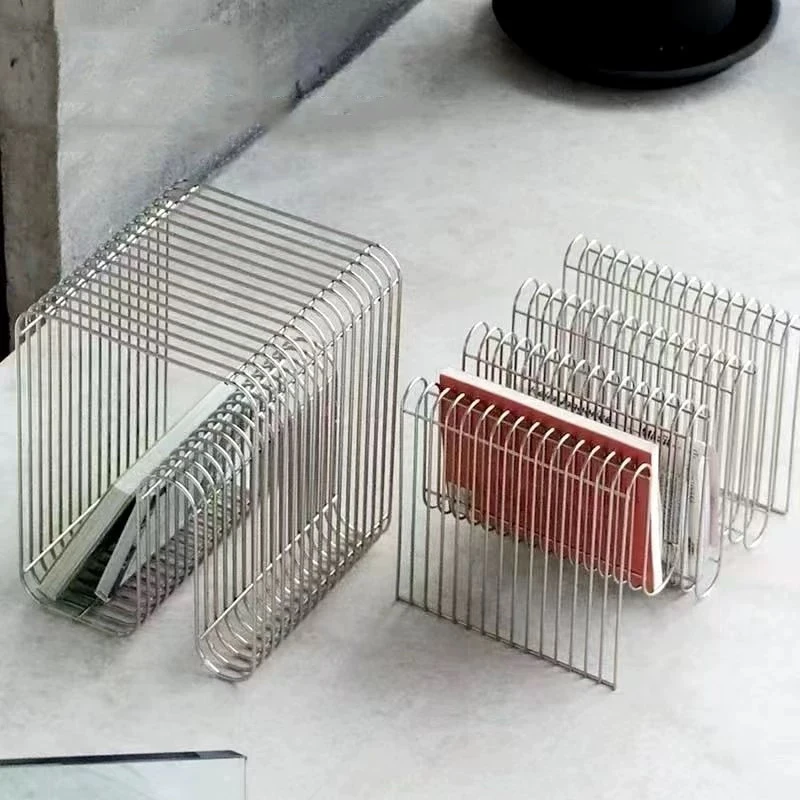 

Mid-Century Metal Shelf Sofa Side Table - Media Rack & Desktop Organizer Bookcases Furniture Magazine Rack Suporte Notebook