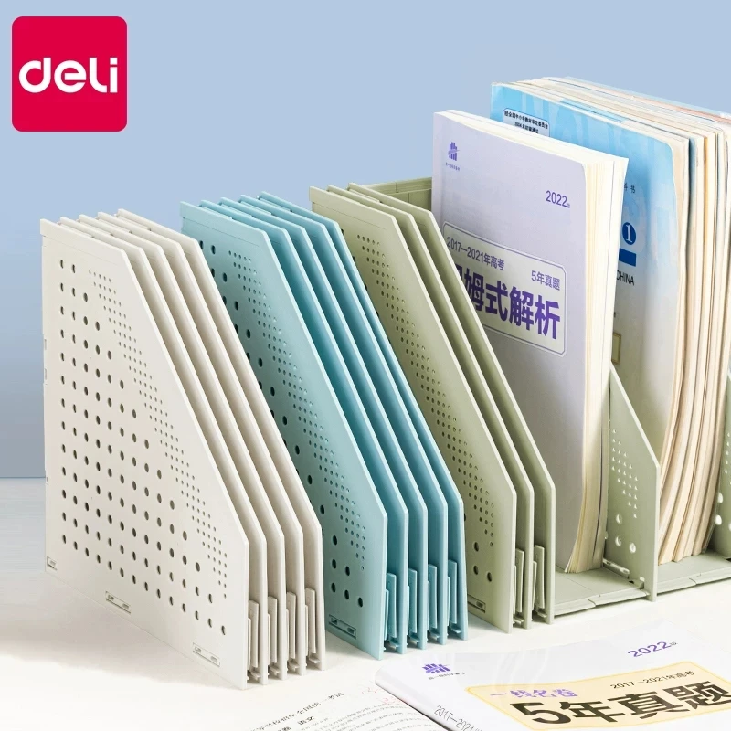 Deli File Box Expandable A4 Magazine File Organizer Document Holder Office Desk Organizer And Trays Magazine Rack Book Stand