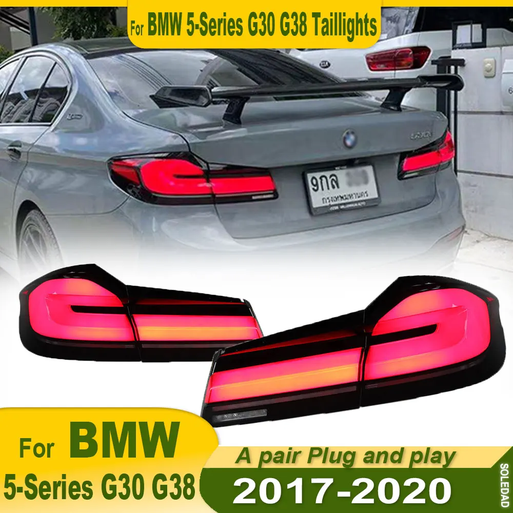 Pair Car Accessories For BMW 5-Series G38 G30 LED Tail Lights  530 540 2017-2022 Rear Lamps DRL Plug And Play Flashing steering