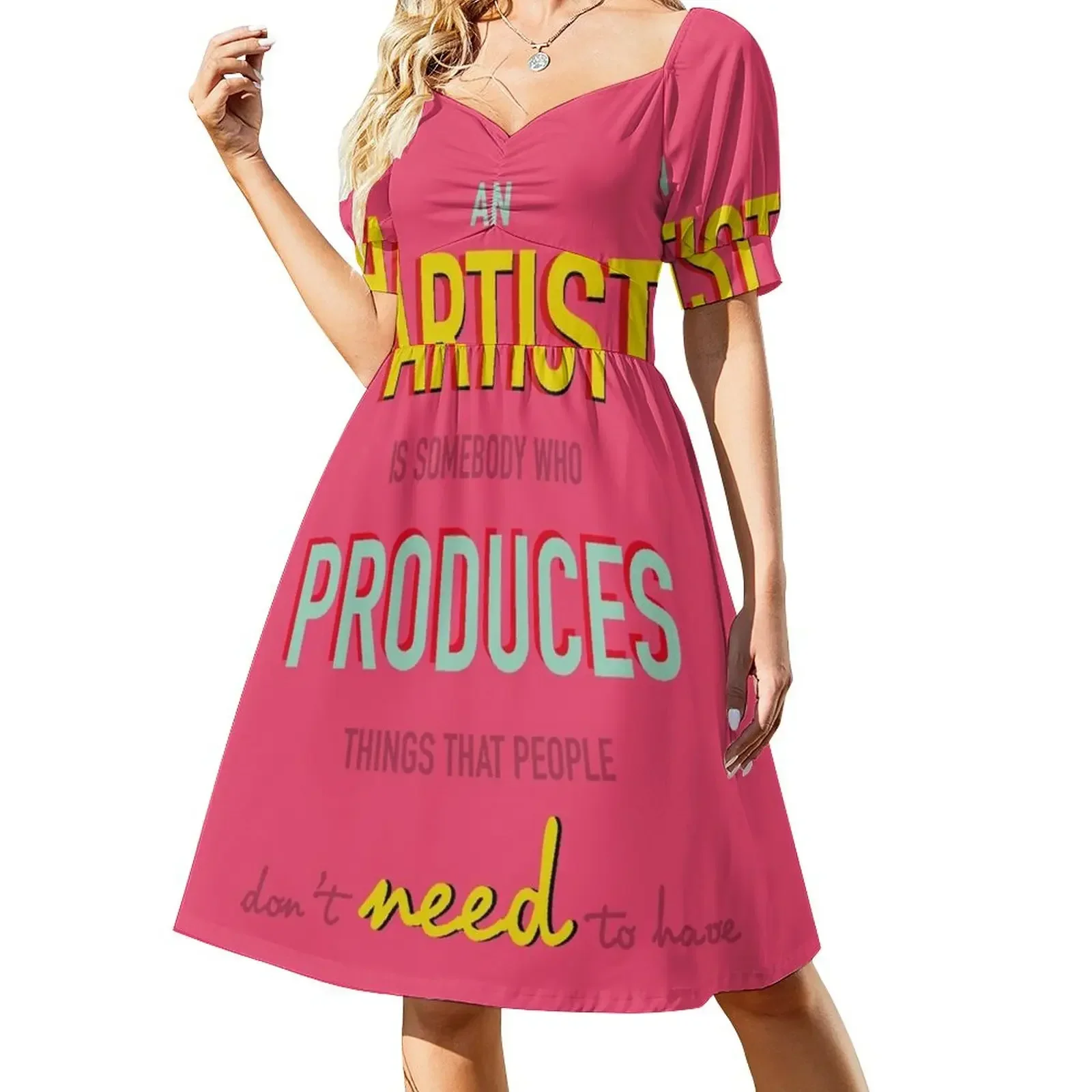 Quote Andy Warhol Sleeveless Dress dress for woman dresses for womens Dress