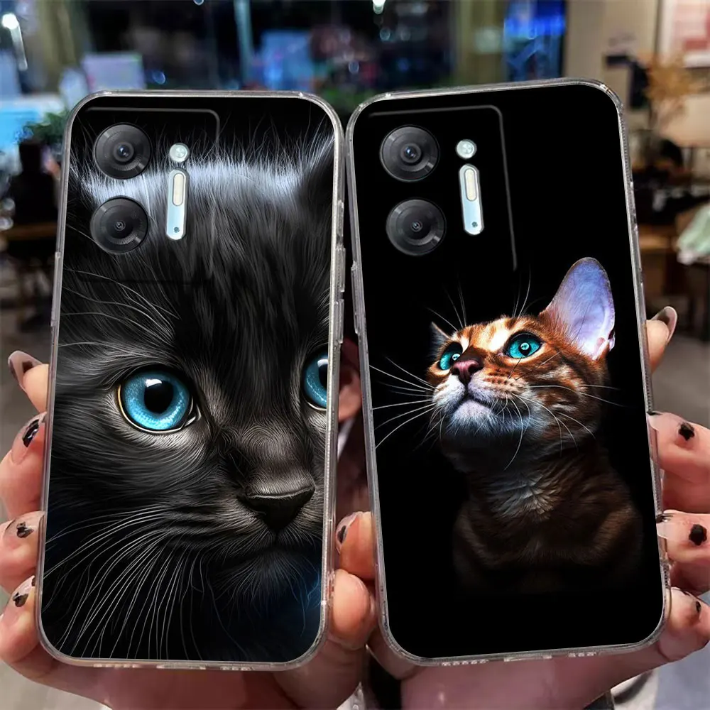 Clear Phone Case For Infinix HOT 9 10 11 12 12i 20 20s 30 30i POVA 2 3 4 PRO PLAY Case Funda Capa Shell Cute Cat Silver Wolf