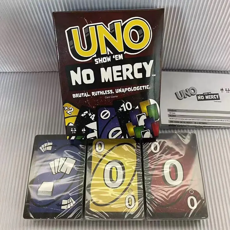 UNO NO MERCY Matching Card Game Pokemon Dragon Ball Z Multiplayer Family Party Boardgame Funny Friends Entertainment Poker