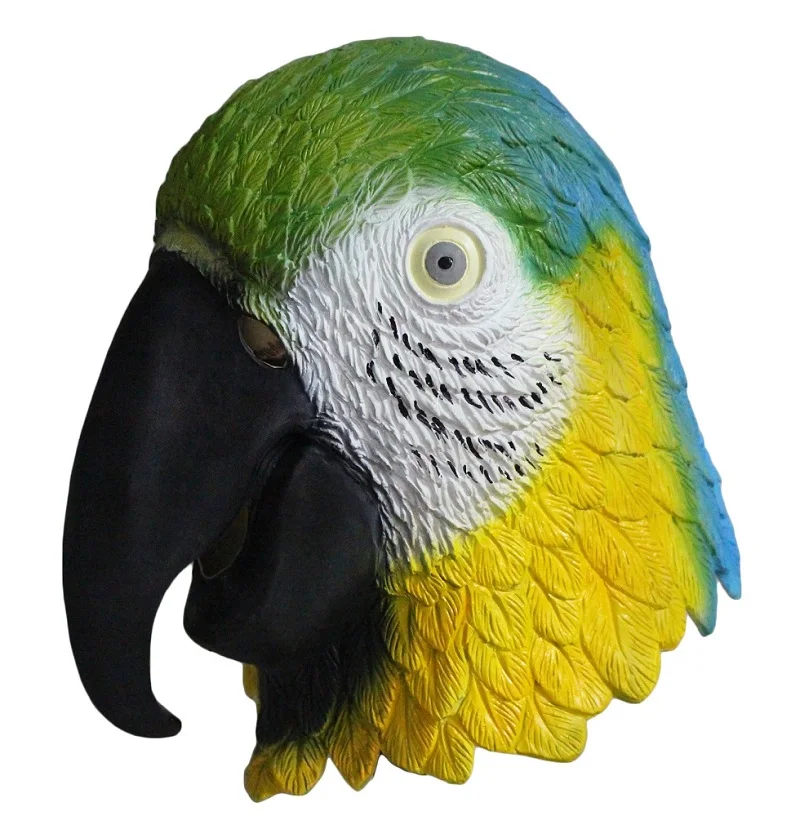 Animal Head Latex Mask Parrot Bird Masks Crow Dove Chicken Costumes Mask Halloween Cosplay