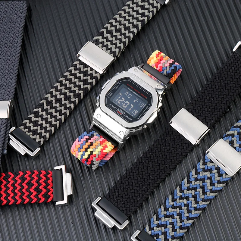 High Elastic Nylon Watchband for Casio DW5600 GW-5000 GW-M5610 GA2100 GA-2100 DW-5600 GM2100 Fashion Fabric Watch Strap Bracelet