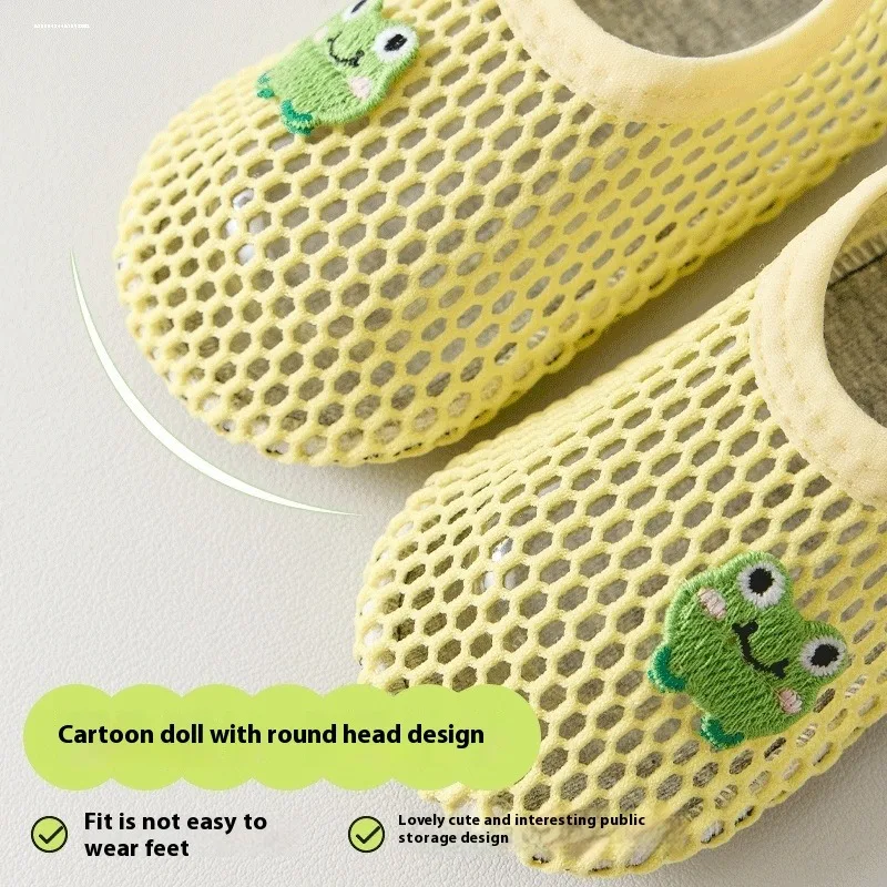 Нескользящие домашние тапочки с охлаждающим лицом, мягкая подошва, дышащие сетчатые носки для взрослых, противохолодная домашняя напольная обувь, милые маленькие размеры, новинка