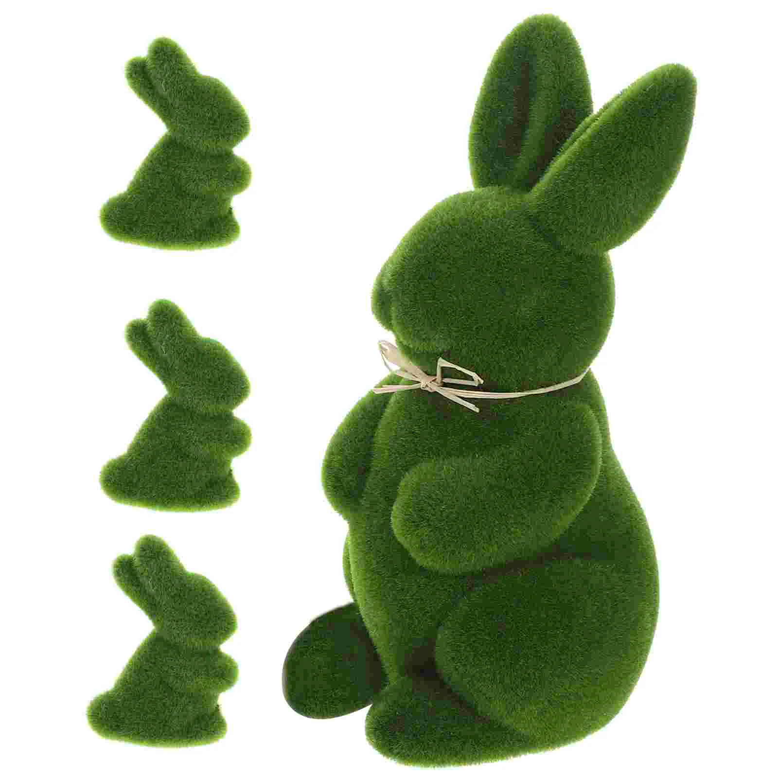 

4 Pcs Easter Bunny Decorations Adorable Rabbit Shape Grass Topiary Statue Artificial Foam