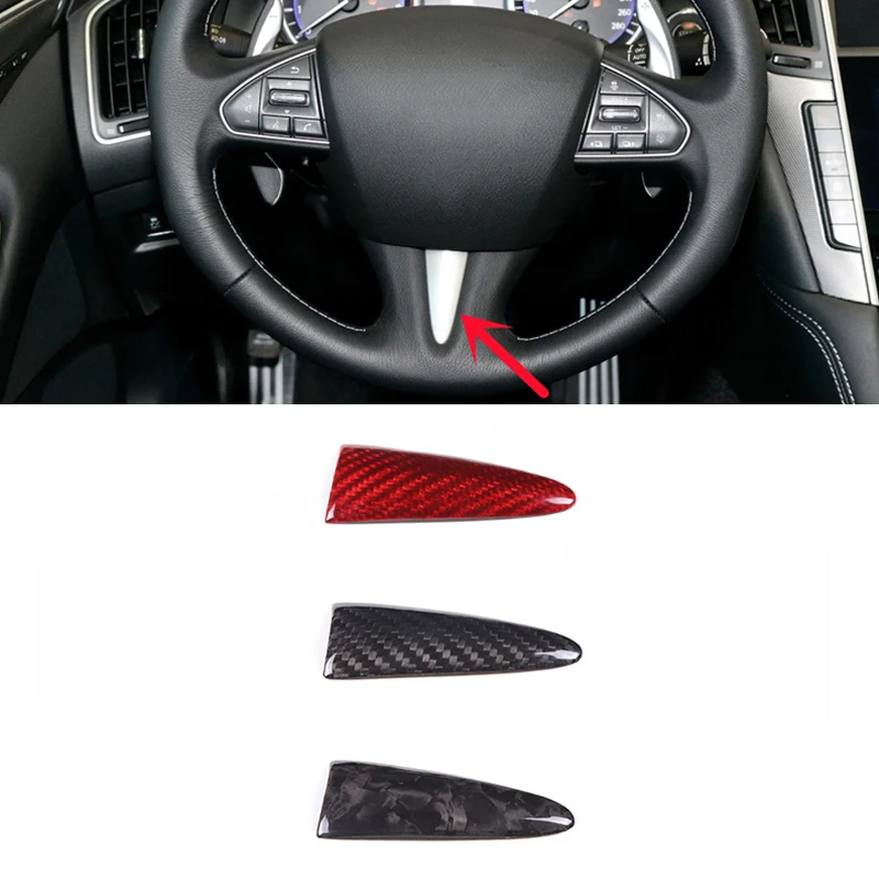 

Для Infiniti Q50 Q60 2014 2015 2016 2017, аксессуары для рулевого колеса из углеродного волокна, декоративная внутренняя отделка, автомобильная наклейка