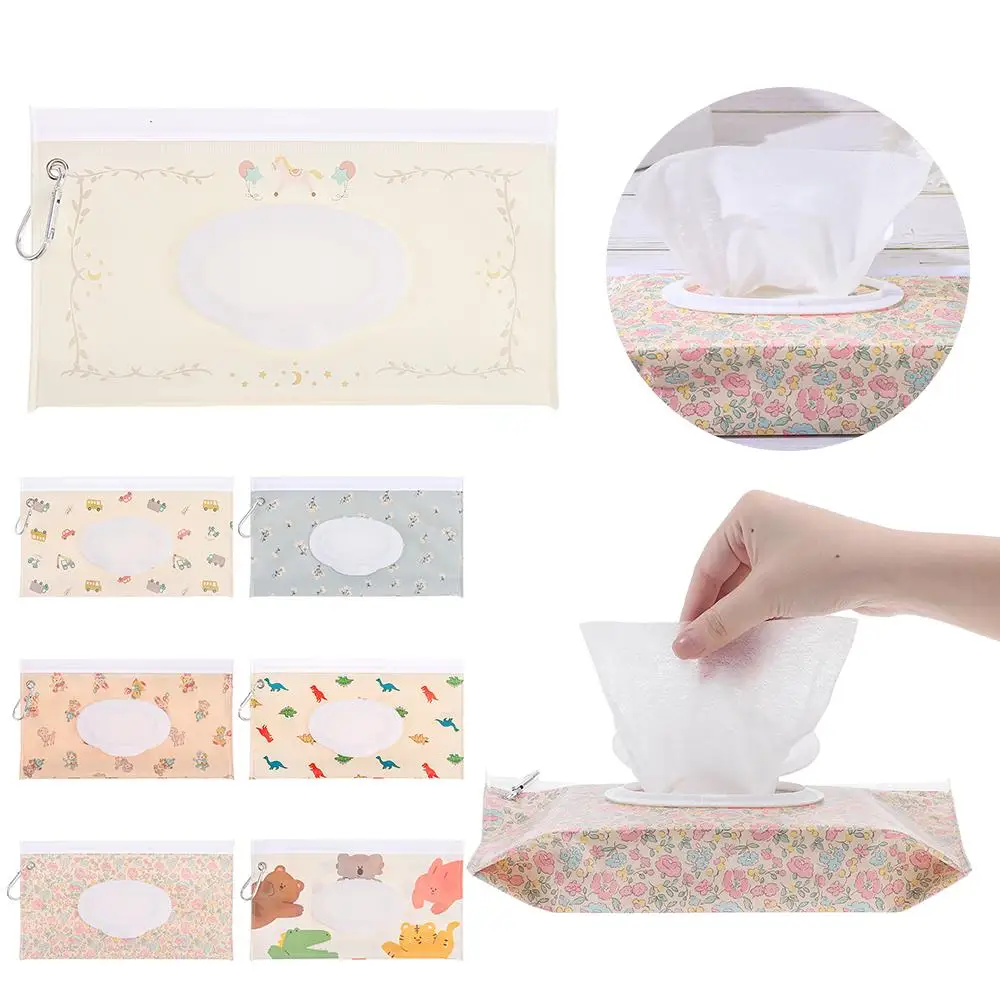 EVA Baby Wet Wipe Pouch Portable Buckle Wipes Holder Case Flip Cover Snap-Strap Refillable Wipe Bag Outdoor Useful Tissue Box