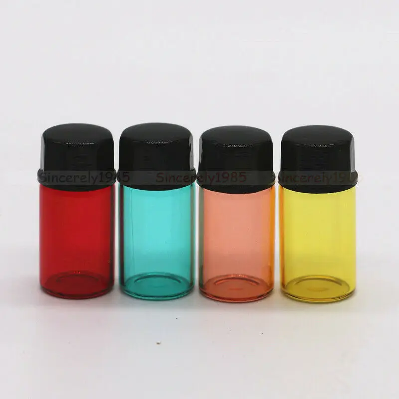 50X 1ml 2ml 3ml Mini Perfume Liquid Glass Bottle with Orifice Reducer Cap Small Essential Oil Vials Drum Dram Cap Lid