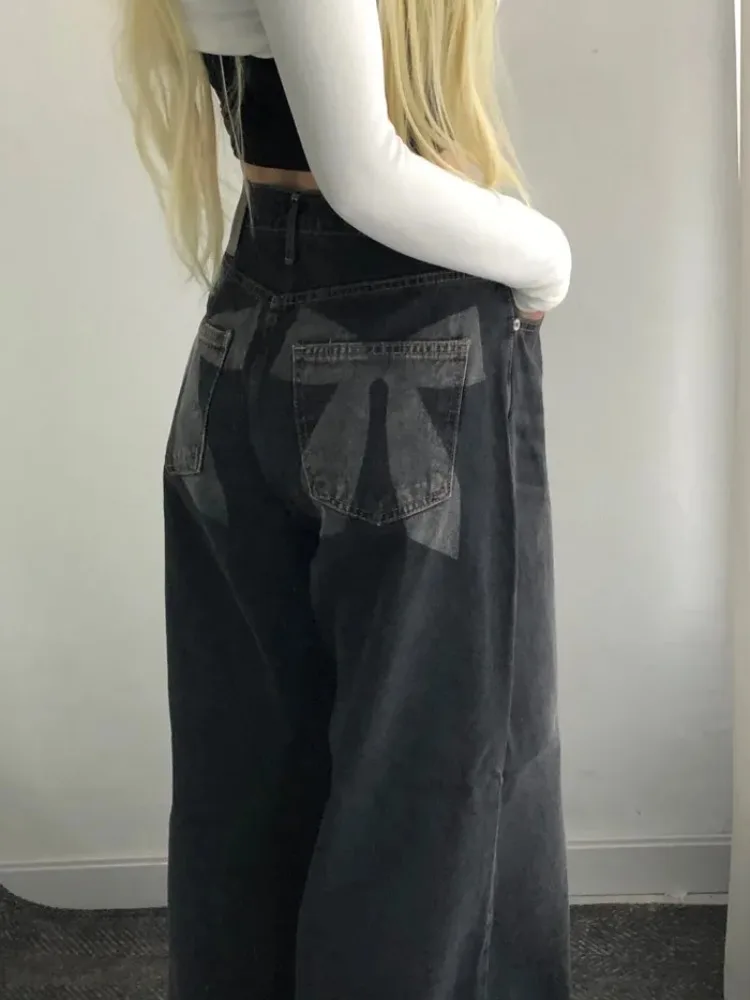 

Faionable Bla джинсовые брюки женские весенние новые Sle Dongda Gate Design Ba ket Лента с широким узлом для поездок на работу Sle