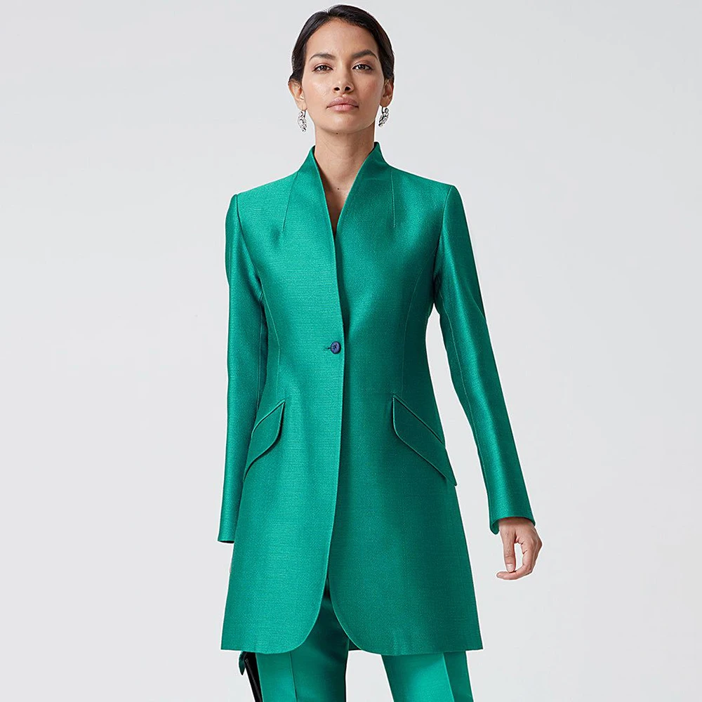 

Luxury Evening Women's Suits 2 Piece Jacket Pants Sets 2026 High Quality One-Button Slim Fit Female Clothing Elegant Blazer