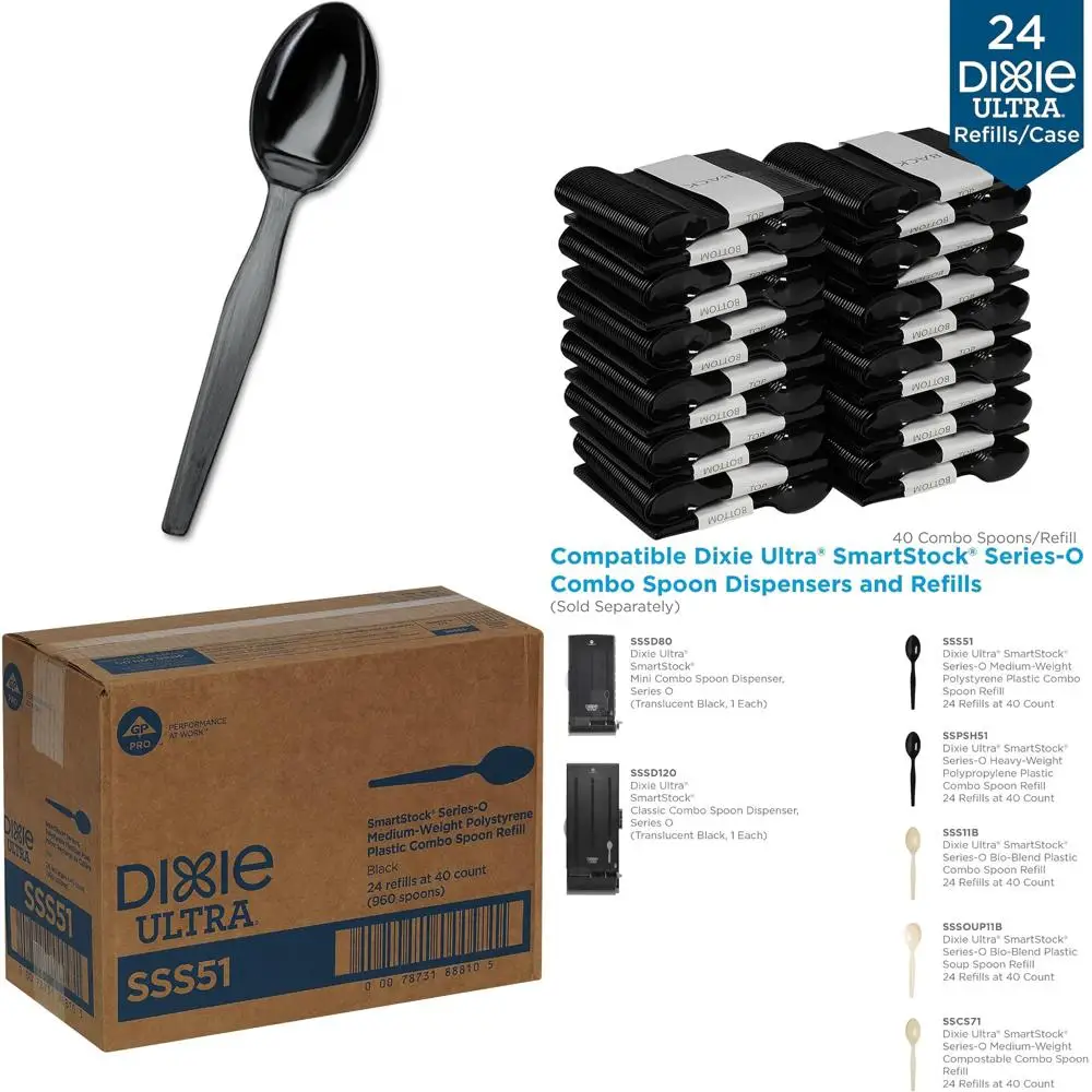 Ricarica per cucchiaio dispenser SmartStock, 960 pezzi, nero, alta capacità per una gestione efficiente dei stock