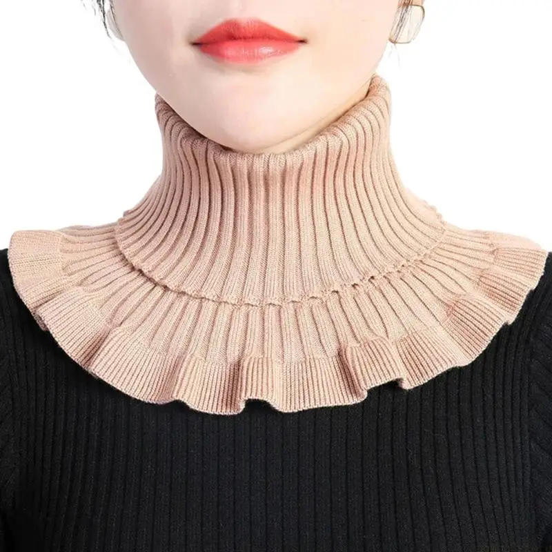 

31BF Scarf Shawl For Women Winter False Collar Scarfs for Women Neck Wrap Men Women Turtleneck Collar Scarf Knitted Elastic