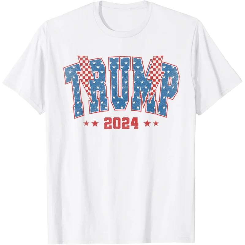 Men's and Women's Sports and Leisure Fashion Donald Trump Returns to the US President in 2024 MAGA Top Gift White T-shirt