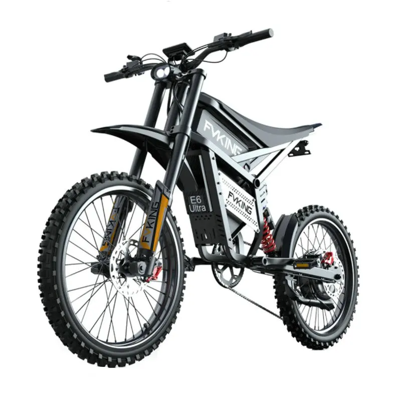 FVKING E6 Erwachsenen-Elektrofahrrad 3000W Spitzenmotor Ausgestattet mit 2 60V 30AH Batterien Offroad-Elektromotorrad Geschwindigkeit 80km/h