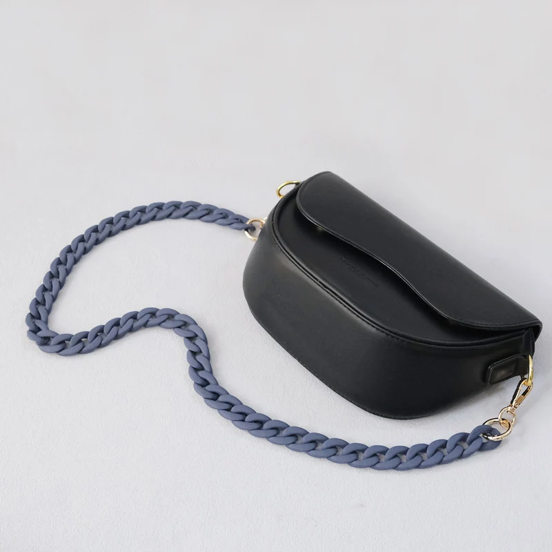 New Fashion Woman Handbag Accessory Chain Matte Cute Blue Resin Bag Chain Frosted Strap Women Clutch Shoulder Handle Purse Chain