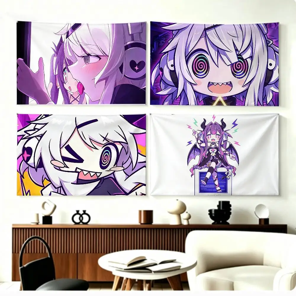Game Character Qtie Yunyun Syndrome   Flags Wall Hanging Background Art Banner for Bedroom Home Outdoor Decor