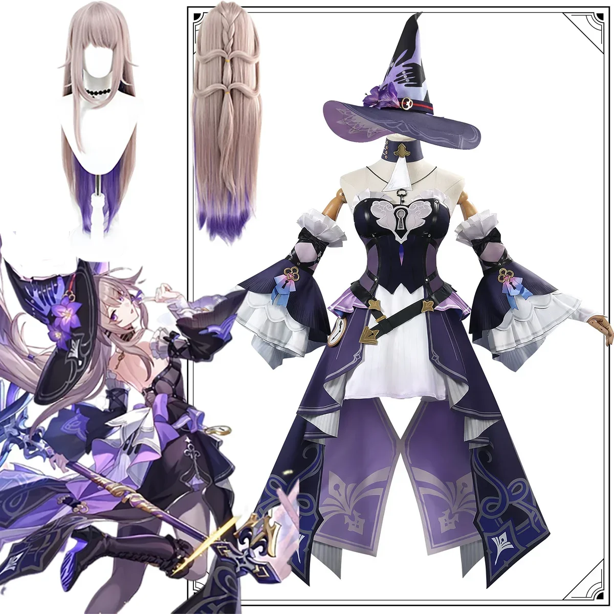 CosplayGame Honkai Star Rail nuevo disfraz de Cosplay Herta disfraz de Cosplay uniforme trajes de Halloween peluca zapatos Prop Anime