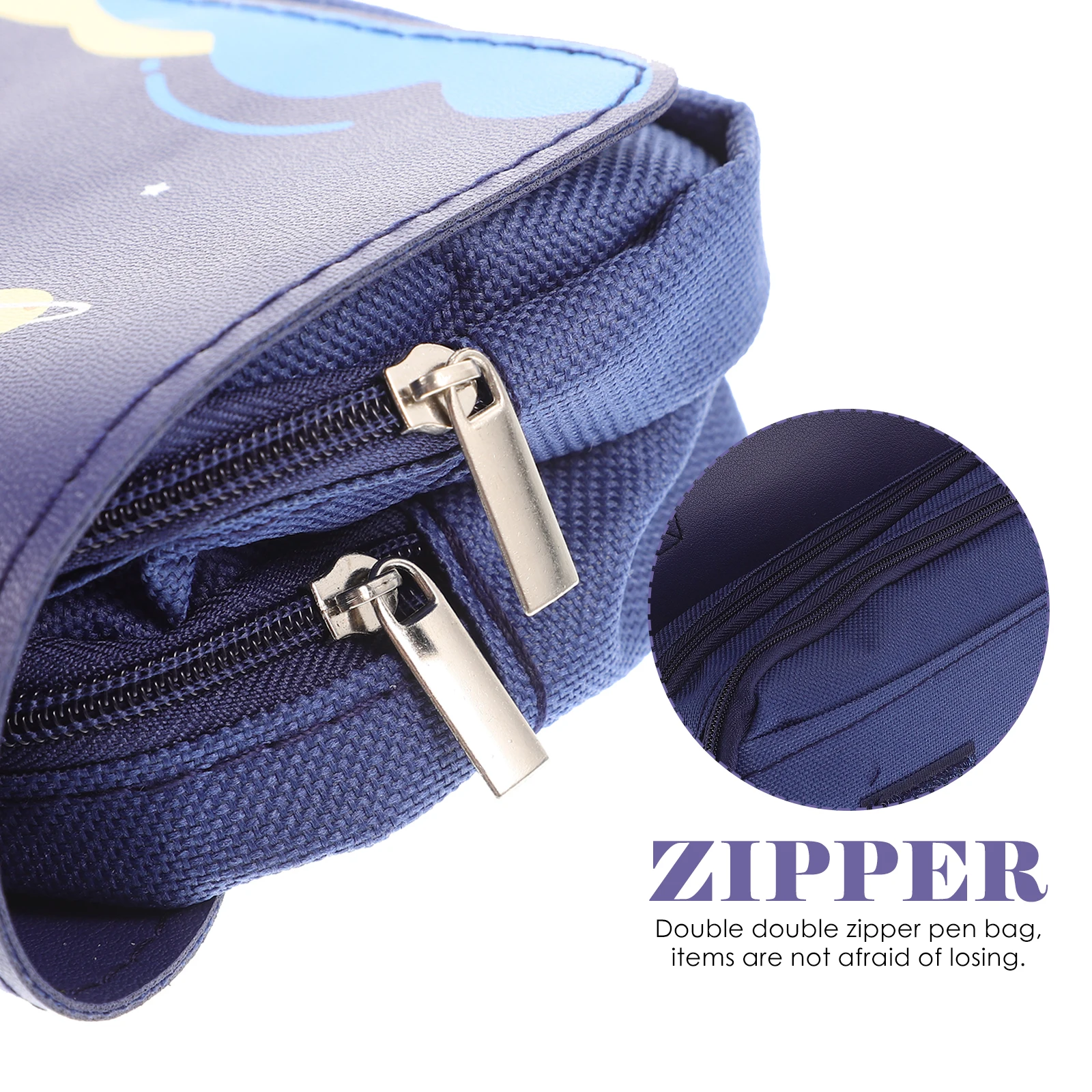 

Stationery Box Pencil Bag Storage Pouch Fabric Canvas Multi-layer Case Daily Use Large Capacity