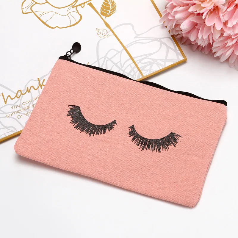 200pcs/lot 3 Colors 23X14.5cm Closed Eyelash Makeup Bags Cosmetic Pencil Bags Travel Make up Pouches with Zipper for Women Girls