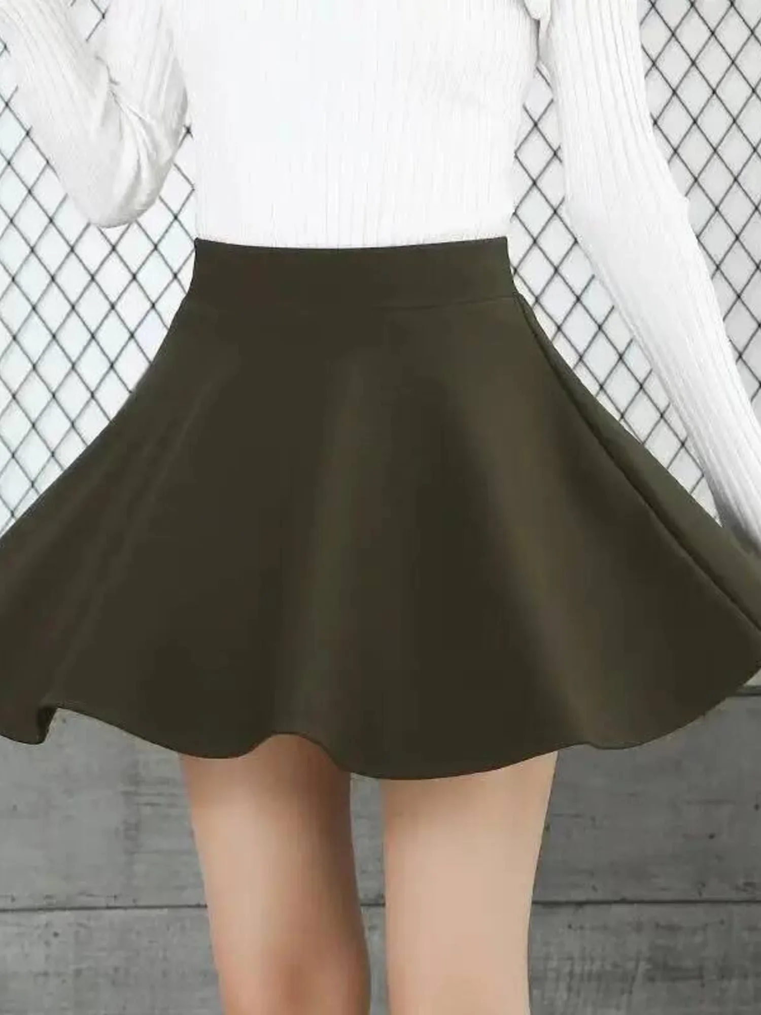 Effen kleur midi-rok met hoge taille voor dames, elegante vloeiende prestatierok voor moderne danspodiumkleding of ballroomoefeningen