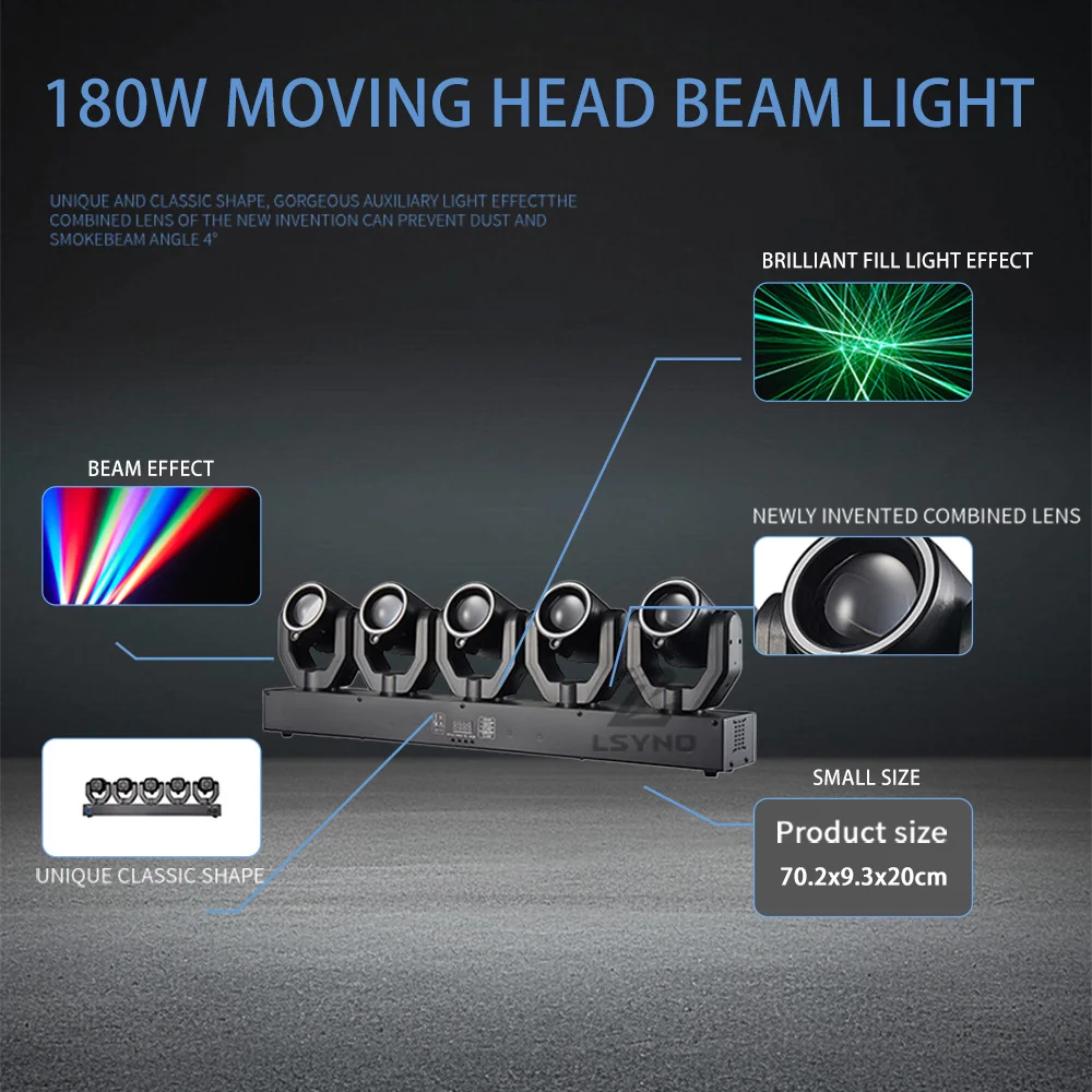 180W Disco scène lumière DMX512 contrôle rotatif DJ Mobile RGBW tête mobile LED faisceau effet éclairage pour discothèque Club événement Bar